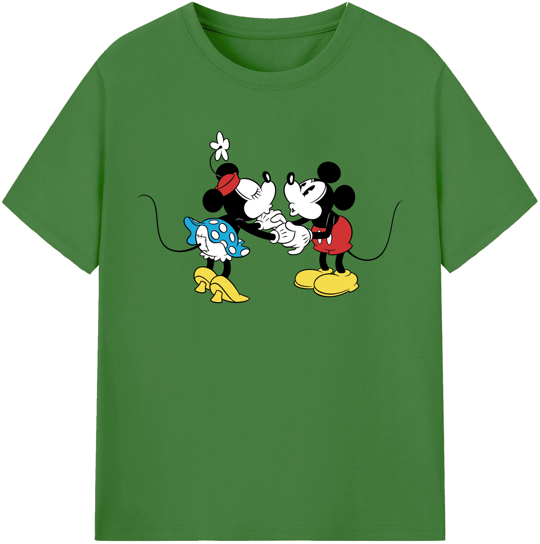 （画像用） ミッキーマウス Mickey Mouse レディースカジュアルプリントTシャツ（綿100％）
